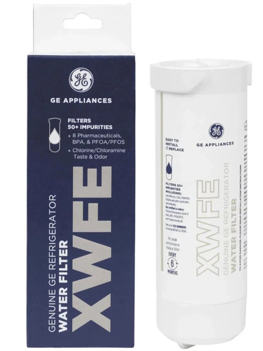 GE XWFE Refrigerator Water Filter Replacement Compatible No Chip